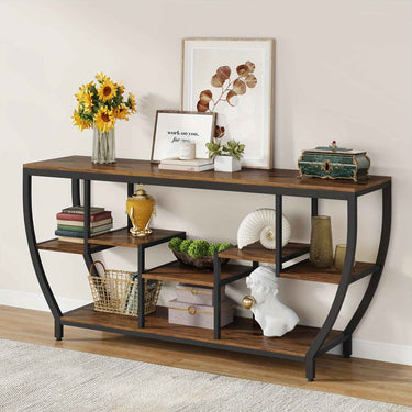 Rustic Industrial Console Table with Storage Entryway, or TV Unit